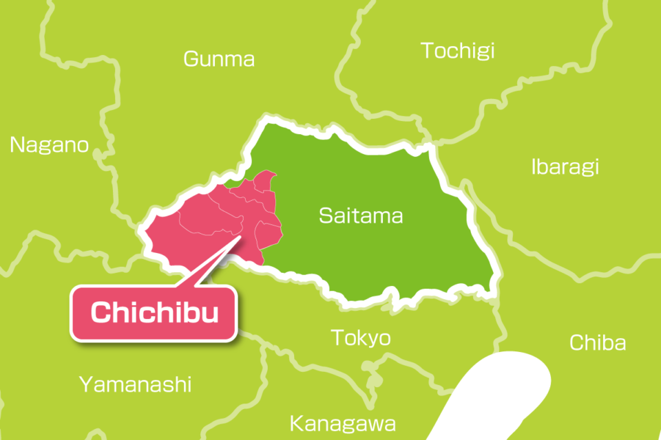 Map showing Chichibu Shrine and festival area in Saitama