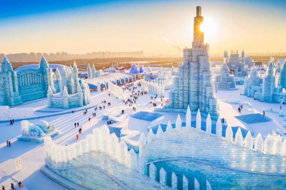 Central Street in Harbin during winter