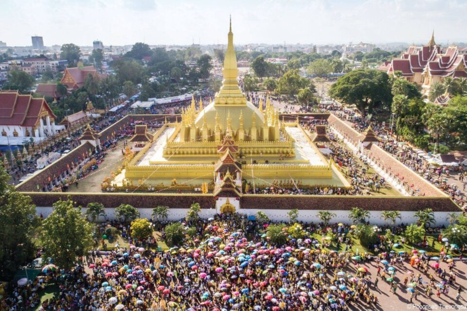 Golden Pha That Luang Stupa in Vientiane, Laos
