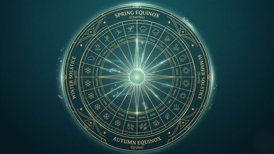 Detailed 24 solar terms wheel with 2026 seasons.